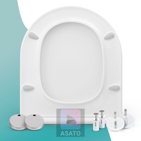 Deska Sedesowa Wolnoopadająca 1046 Biała Duroplast Uniwersalna Klapa WC Twarda