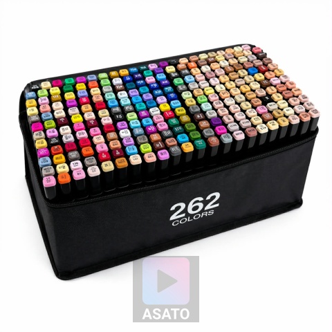 Dwustronne Markery Flamastry Zestaw 262 sztuk + Torba Mazaki Pisaki