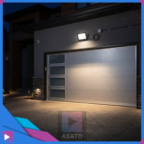 Halogen Naświetlacz LED 100W IP66 4000K ASATO® Zewnętrzny Lampa Robocza Na Elewację Garaż Warsztat