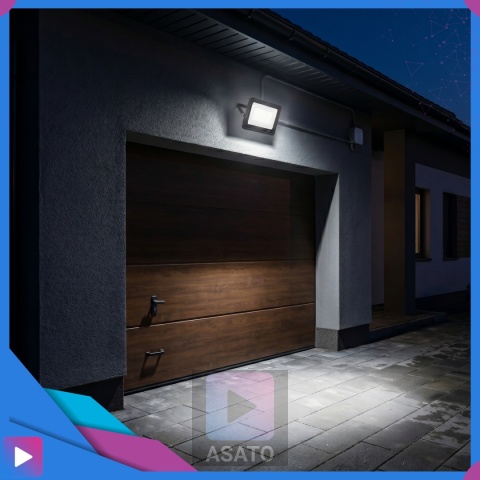 Halogen Naświetlacz LED 100W IP66 4000K ASATO® Zewnętrzny Lampa Robocza Na Elewację Garaż Warsztat