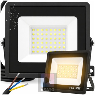 Halogen Naświetlacz LED 50W 4000K IP66 ASATO® Zewnętrzny Lampa Robocza Na Elewację Garaż Warsztat