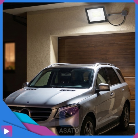 Halogen Naświetlacz LED 50W 4000K IP66 ASATO® Zewnętrzny Lampa Robocza Na Elewację Garaż Warsztat