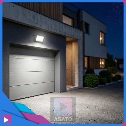 Halogen Naświetlacz LED 150W 6500K IP66 ASATO® Zewnętrzny Lampa Robocza Na Elewację Garaż Warsztat