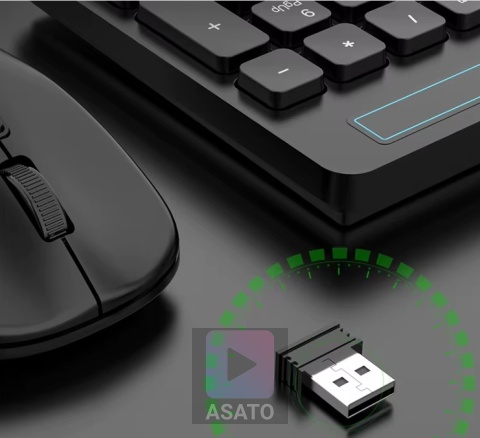 Klawiatura Bezprzewodowa Niskoprofilowa Mysz na Baterie Komputer Laptop