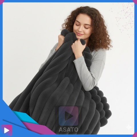 Koc 150x220 cm MikrofibraGruby Puszysty Tłoczony 3D Miękki Ciepły Narzuta Elegancki ASATO®
