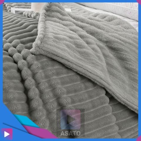 Koc 150x220 cm MikrofibraGruby Puszysty Tłoczony 3D Miękki Ciepły Narzuta Elegancki ASATO®