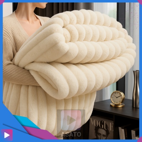 Koc 150x220 cm MikrofibraGruby Puszysty Tłoczony 3D Miękki Ciepły Narzuta Elegancki ASATO®