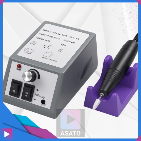 Frezarka do Paznokci 12W Twist&Lock Zestaw Frezów Manicure Pedicure ASATO®