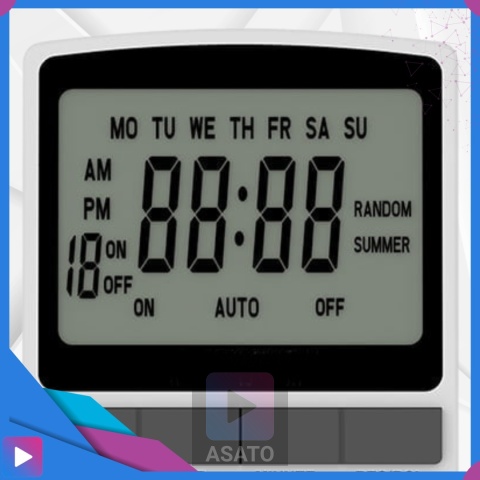 Programator Czasowy do Gniazdka Gniazdkowy LCD 10 Programów Bateria ASATO®