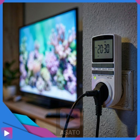 Programator Czasowy do Gniazdka Gniazdkowy LCD 10 Programów Bateria ASATO®