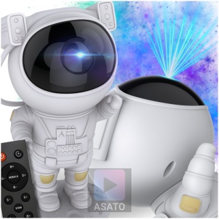 Projektor Gwiazd Astronauta Stojący LED 8 Trybów Pilot Ruchoma Głowa Lampka Nocna ASATO®