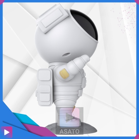 Projektor Gwiazd Astronauta Stojący LED 8 Trybów Pilot Ruchoma Głowa Lampka Nocna ASATO®