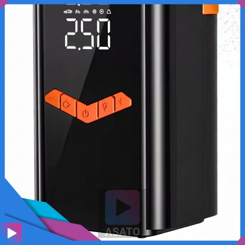 Jump starter do samochodu z kompresorem ASATO® Mi65 N2 150 PSI 6000 mAh powerbank latarka