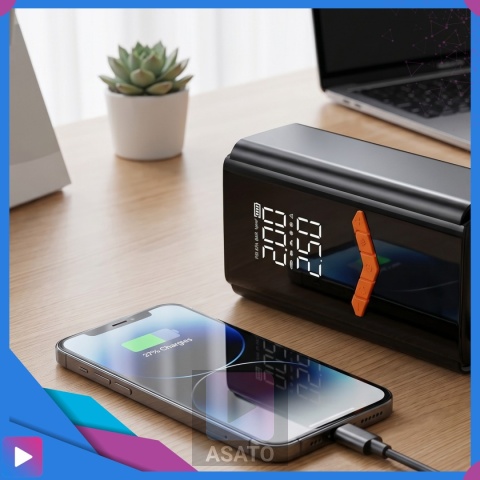 Jump starter do samochodu z kompresorem ASATO® Mi65 N2 150 PSI 6000 mAh powerbank latarka