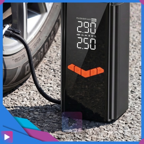 Jump starter do samochodu z kompresorem ASATO® Mi65 N2 150 PSI 6000 mAh powerbank latarka