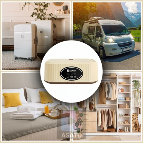 Suszarka Elektryczna do Ubrań UV Wisząca ASATO® Turystyczna Składana 600W z Timerem i Pokrowcem