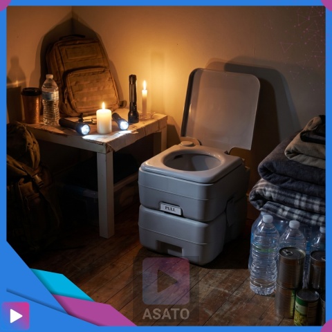 Toaleta turystyczna przenośna ASATO® 22L ze spłuczką 12L mobilne WC na camping działkę