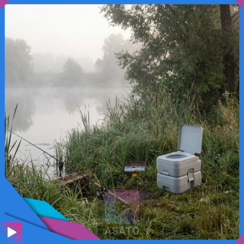 Toaleta turystyczna przenośna ASATO® 22L ze spłuczką 12L mobilne WC na camping działkę