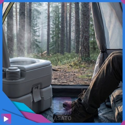 Toaleta turystyczna przenośna ASATO® 22L ze spłuczką 12L mobilne WC na camping działkę