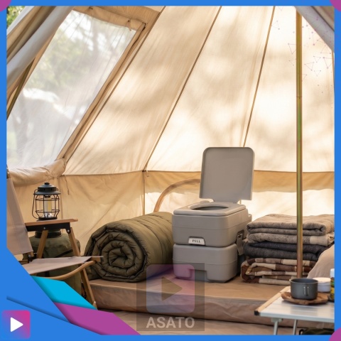 Toaleta turystyczna przenośna ASATO® 22L ze spłuczką 12L mobilne WC na camping działkę