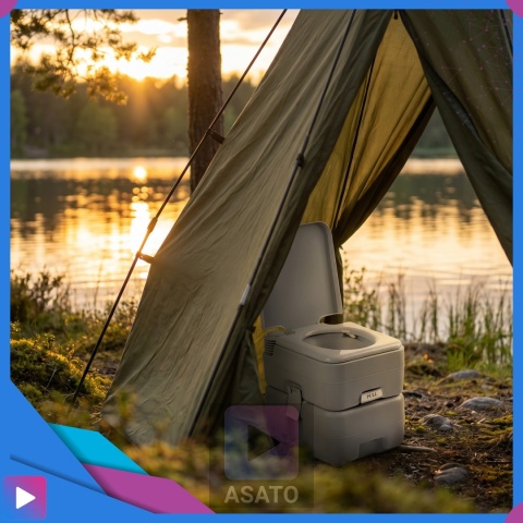 Toaleta turystyczna przenośna ASATO® 22L ze spłuczką 12L mobilne WC na camping działkę