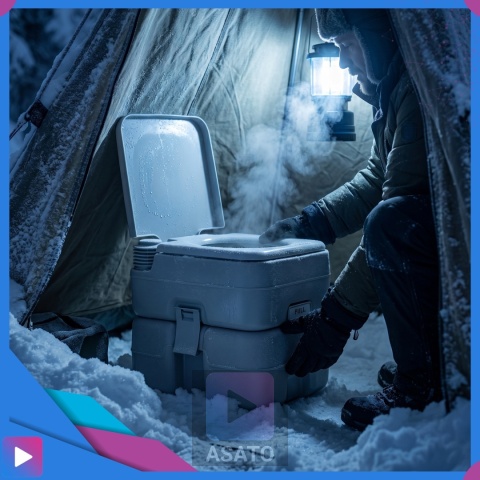 Toaleta turystyczna przenośna ASATO® 22L ze spłuczką 12L mobilne WC na camping działkę