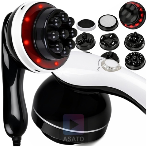 ASATO® Masażer Do Ciała Antycellulitowy 9w1 Body Spa Na Podczerwień 8 Końcówek 28W