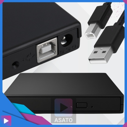 Zewnętrzna Napęd Odtwarzacz Nagrywarka DVD CD USB 2.0 ASATO® do laptopa komputera Windows Mac Linux