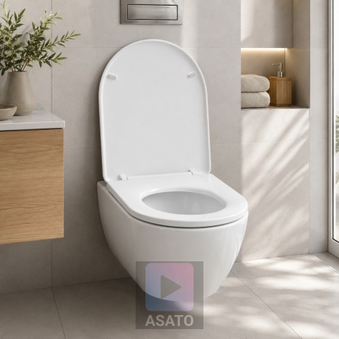 Deska Sedesowa Wolnoopadająca 1046 Biała Duroplast Uniwersalna Klapa WC Twarda