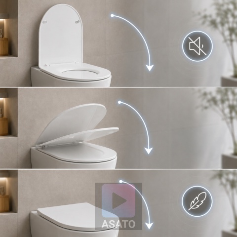 Deska Sedesowa Wolnoopadająca 1046 Biała Duroplast Uniwersalna Klapa WC Twarda