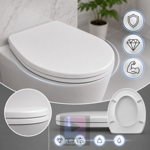 Deska Sedesowa Wolnoopadająca 126 Duroplast Uniwersalna Klapa WC Twarda