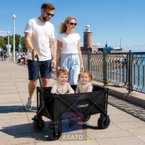 Duży Wózek Składany Turystyczny do Samolotu Ogrodowy Transportowy Plażowy do 400kg