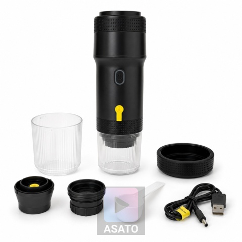 Mini Ekspres Ciśnieniowy Do Kawy Turystyczny Przenośny na Kapsłułki i Kawę Mieloną 60ml USB