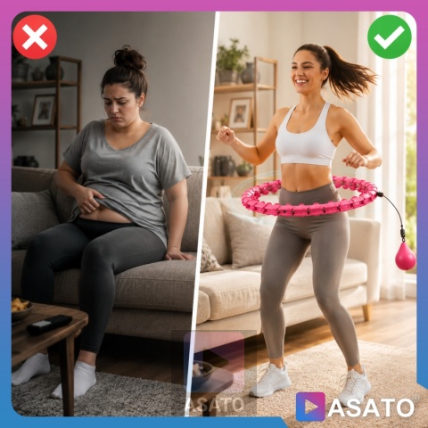 Hula Hop Odchudzające z Obciążeniem i Masażer z Wypustkami FIT