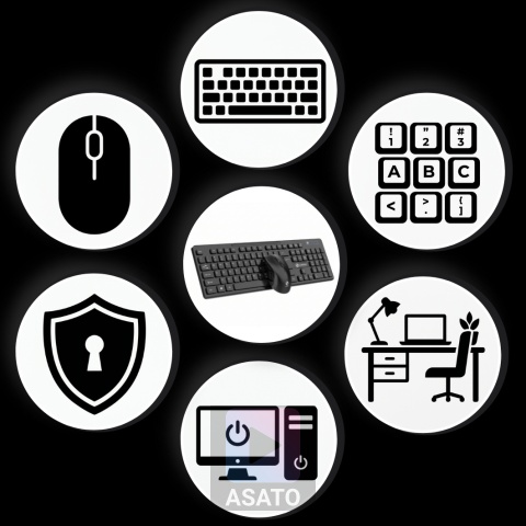 Klawiatura Bezprzewodowa Niskoprofilowa Mysz na Baterie Komputer Laptop