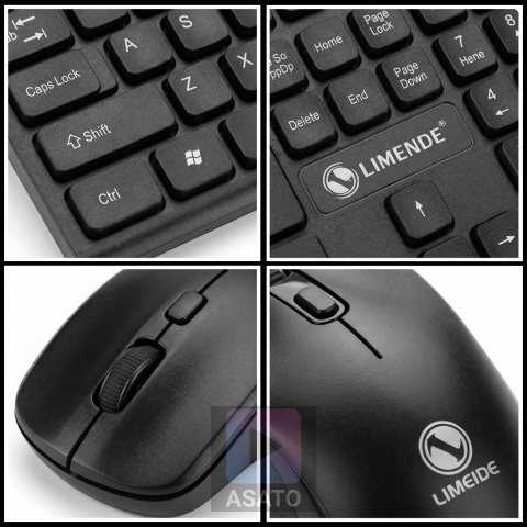 Klawiatura Bezprzewodowa Niskoprofilowa Mysz na Baterie Komputer Laptop