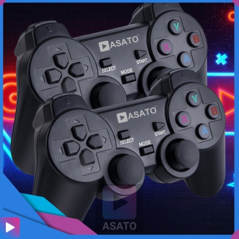 Konsola Retro 10000 Gier 4K HDMI 2 Bezprzewodowe Pady Obsługa 9 Konsol Plug & Play Przenośna ASATO®