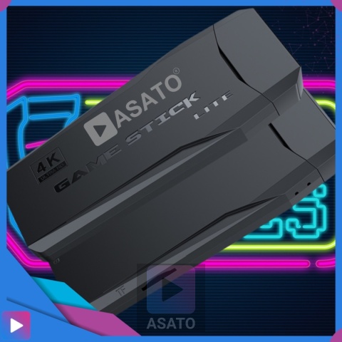 Konsola Retro 10000 Gier 4K HDMI 2 Bezprzewodowe Pady Obsługa 9 Konsol Plug & Play Przenośna ASATO®