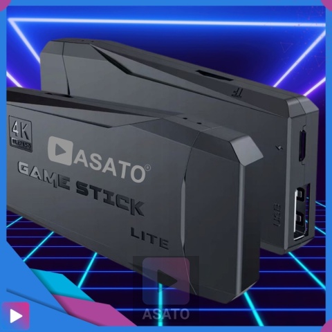 Konsola Retro 10000 Gier 4K HDMI 2 Bezprzewodowe Pady Obsługa 9 Konsol Plug & Play Przenośna ASATO®