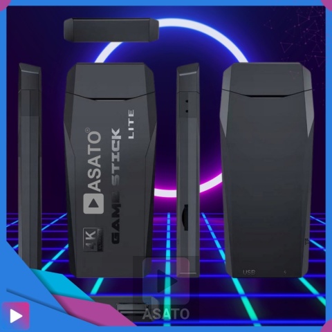 Konsola Retro 10000 Gier 4K HDMI 2 Bezprzewodowe Pady Obsługa 9 Konsol Plug & Play Przenośna ASATO®