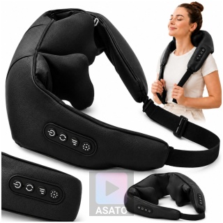 Masażer do Szyi Karku SHIATSU BEZPRZEWODOWY Medical PRO do Pleców Ramion Premium Czarny