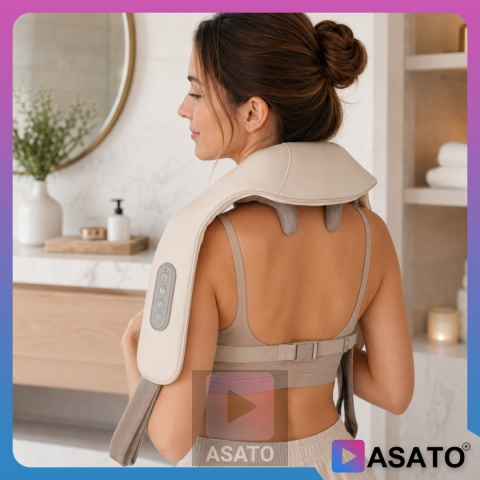 Masażer do Szyi Karku SHIATSU BEZPRZEWODOWY Medical PRO do Pleców Ramion Premium