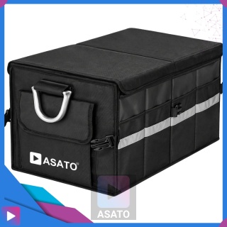 Organizer do bagażnika samochodowego LUX 1F ASATO® składany 60x35x30 cm z klapą i przegrodami