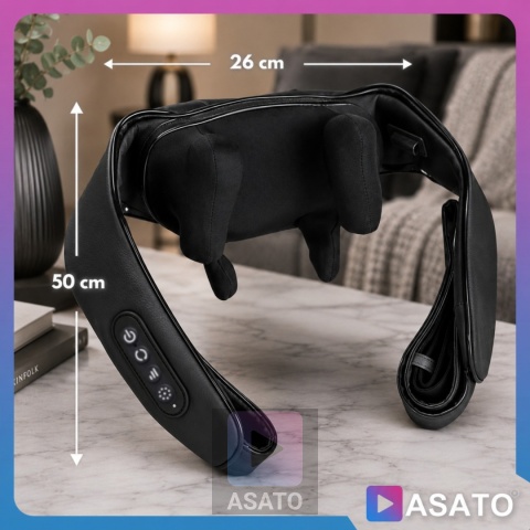 Masażer do Szyi Karku SHIATSU BEZPRZEWODOWY Medical PRO do Pleców Ramion Premium Czarny