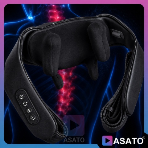 Masażer do Szyi Karku SHIATSU BEZPRZEWODOWY Medical PRO do Pleców Ramion Premium Czarny
