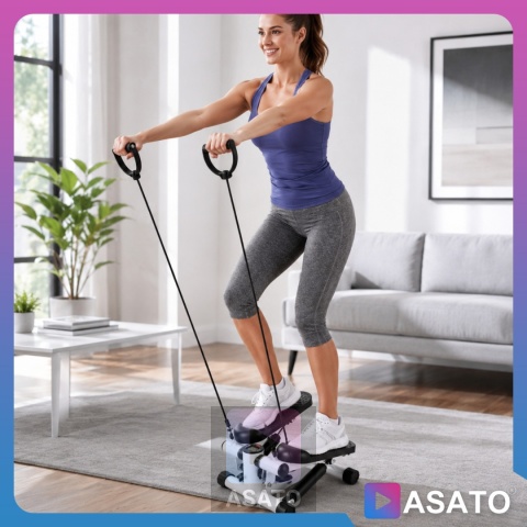 Stepper Skrętny z Linkami Steper Do Ćwiczeń z Linkami Ekspanderami + licznik LCD