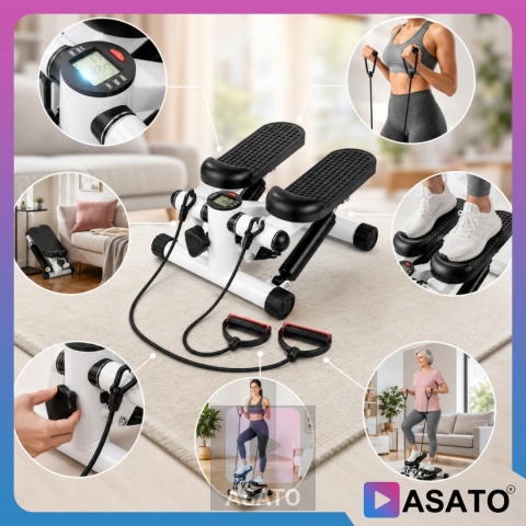 Stepper Skrętny z Linkami Steper Do Ćwiczeń z Linkami Ekspanderami + licznik LCD