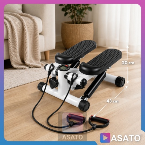 Stepper Skrętny z Linkami Steper Do Ćwiczeń z Linkami Ekspanderami + licznik LCD