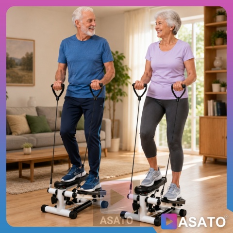 Stepper Skrętny z Linkami Steper Do Ćwiczeń z Linkami Ekspanderami + licznik LCD