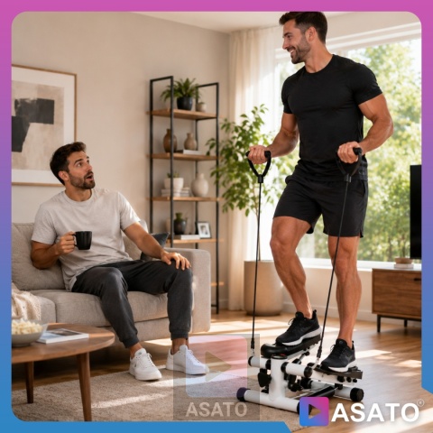 Stepper Skrętny z Linkami Steper Do Ćwiczeń z Linkami Ekspanderami + licznik LCD